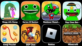 Garten Of Banabn,Huggy Story,Banban Monster,DOP Banban,Emoji Puzzle,DOP Choo Choo,Roblox,Minecraft