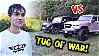 Lucas and Marcus | TUG OF WAR! Who will Win? Mercedes AMG G63 vs Rezvani Tank | Dobre Cars