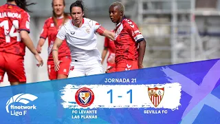 RESUMEN Y GOLES FC LEVANTE LAS PLANAS vs SEVILLA FC, Jornada 21, FINETWORK LIGA F