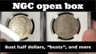 NGC open box coin grade results  - Bust Half Dollars, "busts", Morgan Dollars