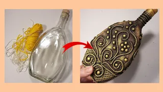 Берём обычную стеклянную бутылку и делаем настоящую красоту/ DIY bottle decor