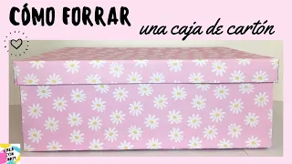 Cómo forrar una caja de zapatos con cartulina - Caja de cartón forrada con papel - How to wrap a box