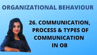 26. Communication - Process & Types Of Communication in OB |OB|