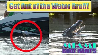 He Fell In Oh No Look Out!!! | Miami Boat Ramps | Black Point Marina