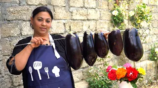 Harvest Huge Eggplant: Stuffed Beef and Vegetables Cooking in the Oven