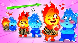 Fuego VS Agua De Bebé a Viejo🔥💧 Cuando Estamos Creciendo | Boda de Elemental | Dibujos Animados