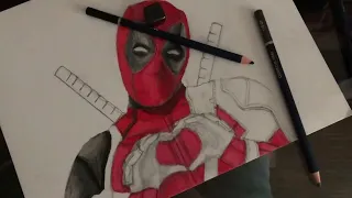Deadpool Timelapse drawing (realism)!!!