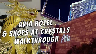 Aria Hotel & Casino & Shops at Crystals 2024 Friday Evening Walkthrough | Walking Vegas Hotels