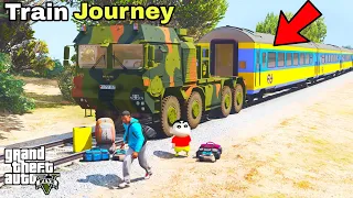 Franklin and Shinchan Travel in Train Journey for Enjoy LOs Santos To North Yankton IN GTA V