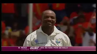 Brian Lara's world record 400 not out in test cricket