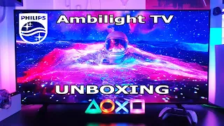 Philips Smart TV 4K UHD OLED 48OLED707/12 Ambilight HDR (2022) Unboxing with Setup & Test (Greek)