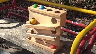 Marble Run Race☆Outdoor ASMR seesaw game and two marble runs