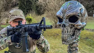 Full Auto T4E M4 Vs MonsterTargets Skull!