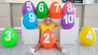 Aprende los números del 1 al 10 con Vlad y Niki y el bebé Chris