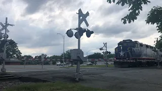 NC train coming into Burlington, NC Amtrak Station.