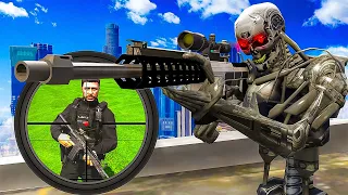 Terminator Hitman Hunts Cops in GTA 5 RP