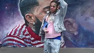 6ix9ine Paying His Respect For Nipsey Hussle