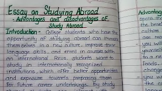 Essay on Pro and Cons of Studying Abroad | Advantage or disadvantage of Studying Abroad | Essay