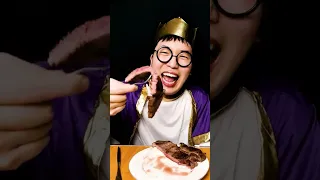 REAL FOOD VS  CHOCOLATE FOOD CHALLENGE ( Broccoli and Beef Steak )  Funny Mukbang #shorts