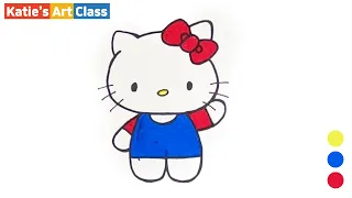How to draw a Hello Kitty step by step l Easy drawing and painting for Kids