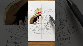 Drawing Luffy in 4 different anime styles!