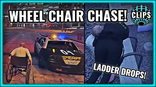 JAMES RANDAL WHEEL CHAIR COP CHASE! LADDER DROPS! WRANGLER!