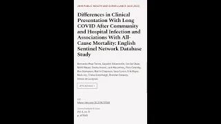 Differences in Clinical Presentation With Long COVID After Community and Hospital Inf... | RTCL.TV