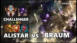 SEASON 12 CHALLENGER Support Gameplay - ALISTAR vs BRAUM Patch 12.3