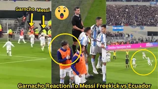 Garnacho reaction to Messi Freekick goal vs Ecuador.