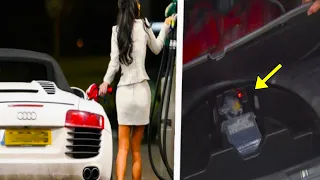 Woman Acts Suspicious At Gas Station - When Police Checks Her Car, They Call For Backup