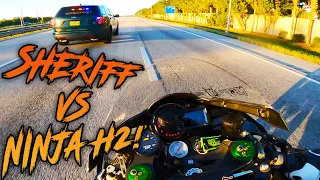 Police Get TROLLED By Bikers Rippin' Wheelies!😂 Better Luck Next Time, Officer!  - Bikes VS Cops #96