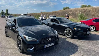 Парень на Mustang кинул вызов Infiniti, BMW, Tesla