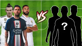 Messi Benzema Bale VS Legends (Ronaldo-Neymar-Mbappe-R9-Suarez-Ronaldinho)