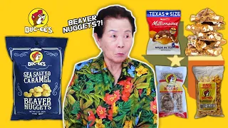 Korean Grandma Tries 'TEXAN SNACKS' for the first time (BEAVER NUGGETS and more)