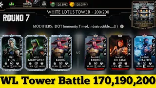 White Lotus Tower Boss Battles 200 & 170 ,190 Fight + Reward | Sp2 Talent & Gear setups | MK Mobile