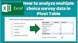 How to Analyze Columns-separated Multiple Response Survey Data in Excel Pivot Table