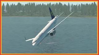 A320 Emergency Landing Crash On Water When Pilot Got Too Sick | X-Plane 11