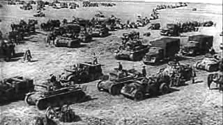 INVASION OF POLAND IN 1939 BY GERMAN ARMY, Captured German films. Reel 1, armored columns assemb...