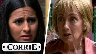 Alya Discovers That Elaine Is Geoff's Ex-Wife | Coronation Street