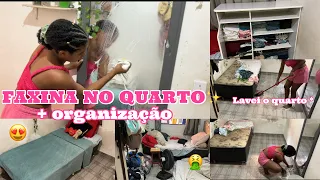 ORGANIZANDO O QUARTO🩷| limpando e faxinando tudo ✨