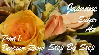 How to Make Sugar Flowers Part 1: Beautiful Gum Paste Roses  #learn #edibleFlower   #cakedecorating