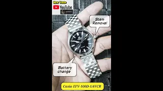 Casio EFV-100D-1AVCR: How to change battery & Stem Removal