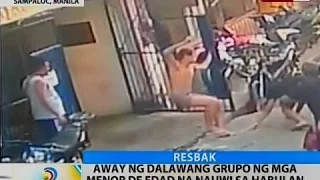 BT: Away ng 2 grupo ng mga menor de edad na nauwi sa habulan ng taga, na-hulicam