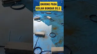 selasai pasang uniring di kolam D5,5 . 27 titik aerasi