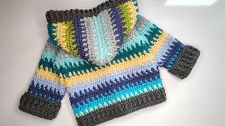 Crochet #51 How to crochet baby hoodie / coat /Part2