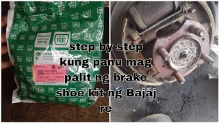 How to change brake shoe kit..#bajaj re