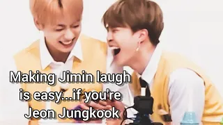 Jimin laughing at literally everything Jungkook says or does