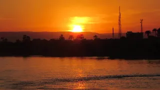 Beautiful Sunset over the Nile River - Egypt. During Nile cruise.
