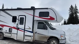 Winter Camping in RV across Canada Part 2 - Camping in Snow - Vanlife