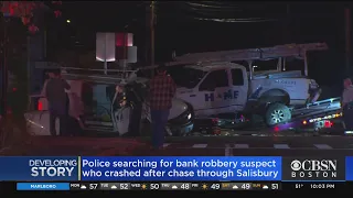 Police Search For Bank Robbery Suspect After Chase, Crash In Salisbury